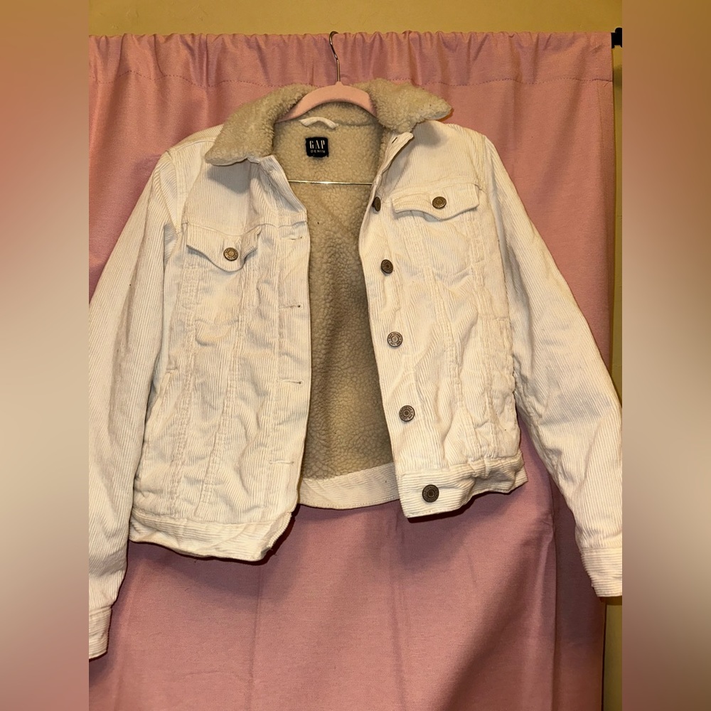 GAP fur lined denim jacket
